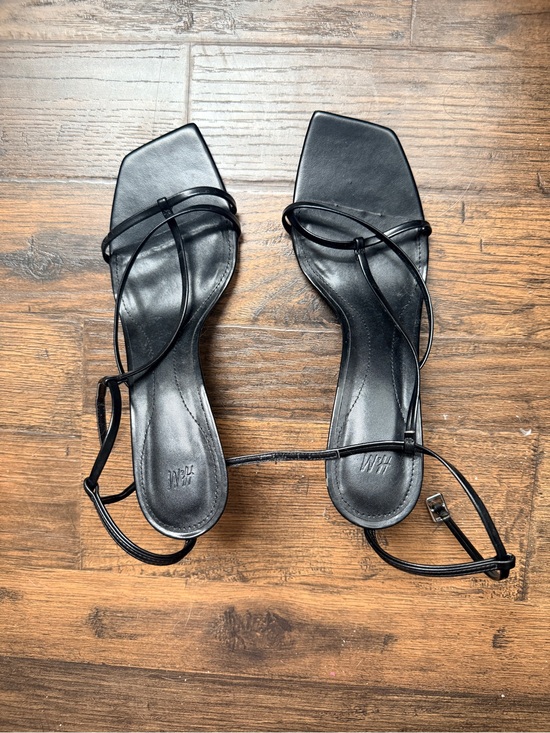 H&M Shoes - H&M Black Strappy Square-Toe Heeled Sandals
